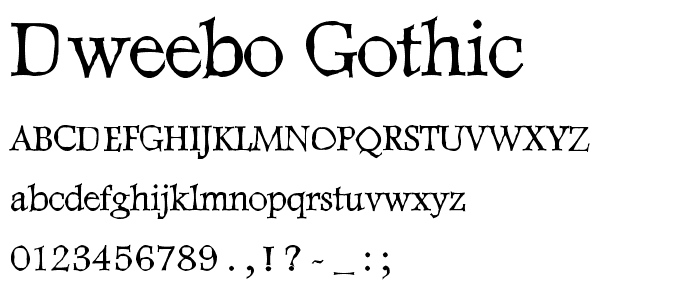 Dweebo Gothic font